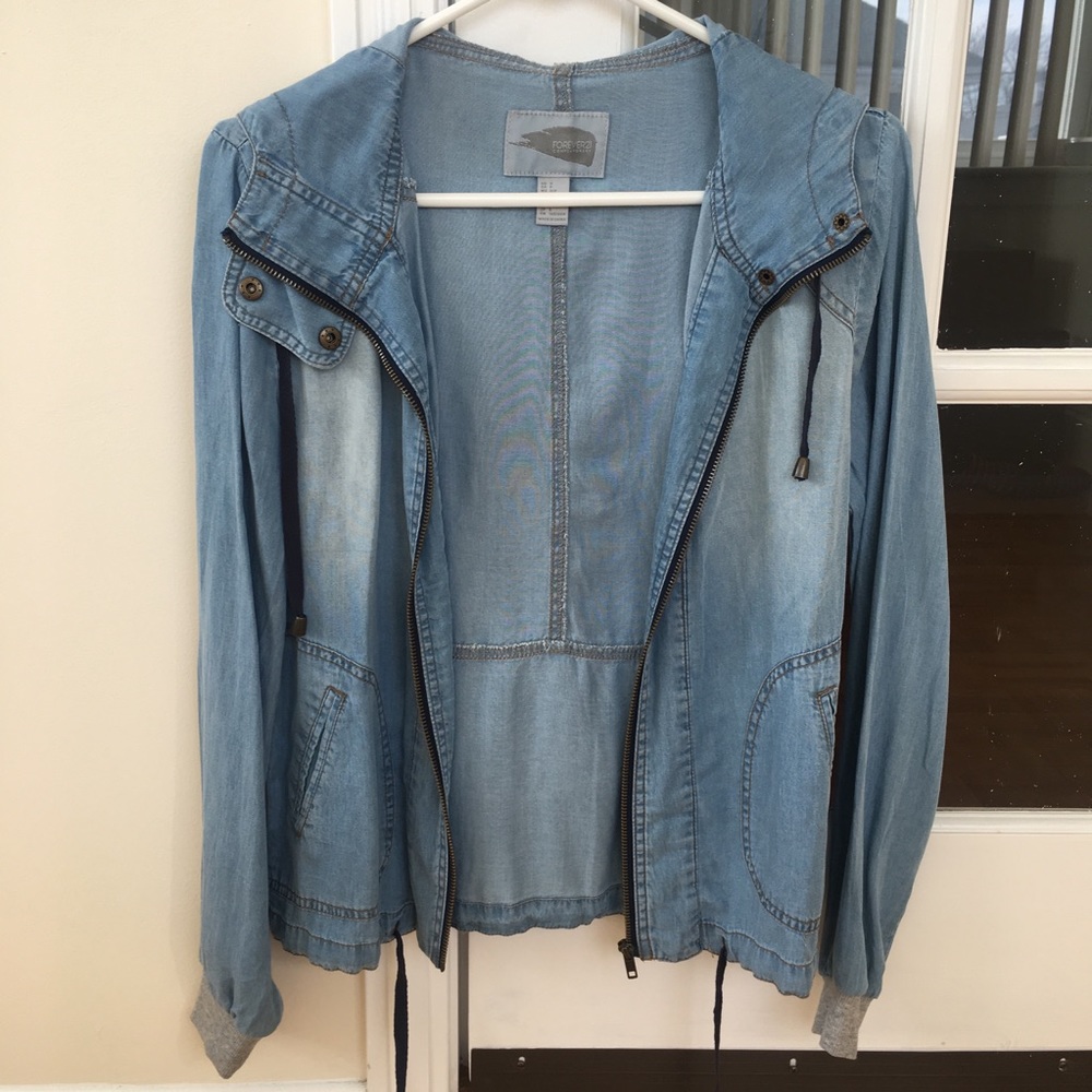 Forever 21 Chambray Hoodie